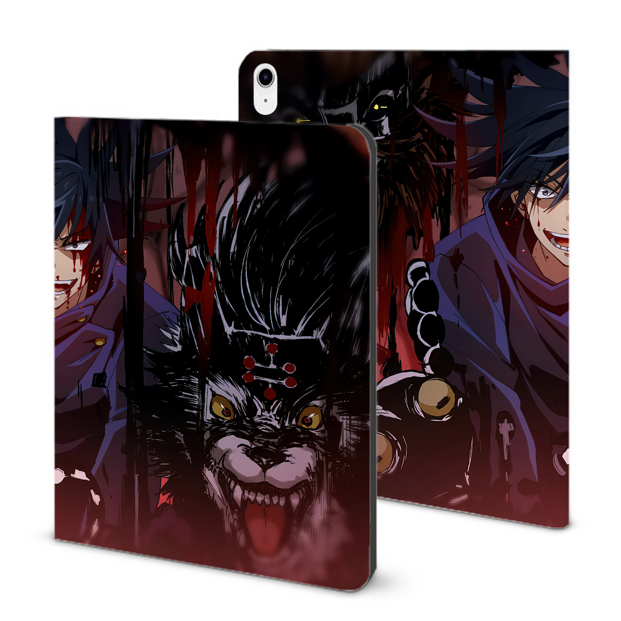 （画像用） 呪術廻戦 Jujutsu Kaisen IPad ケース ブック型 PUレザー TPU 耐衝撃 軽量 薄型 ペン収納なし 全面保護 IPad 各モデル対応